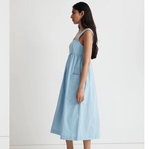 Madewell Cutout Back Empire Midi Dress in Tropical Sky Size 4